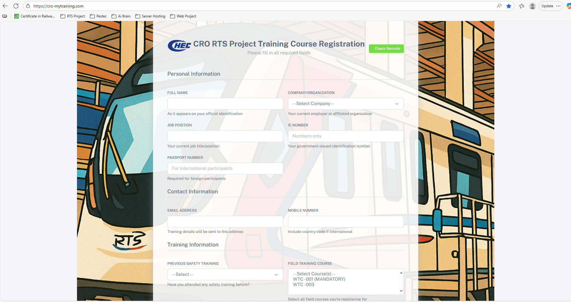 Project CRO MyTraining